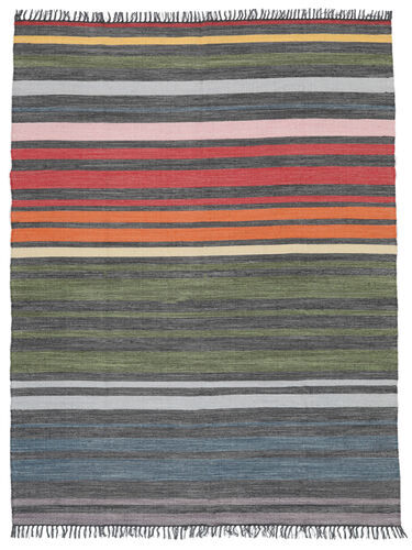 RugVista Rainbow Stripe Teppe 250X300 Spisestue Håndvevd Moderne Stripet Bomull Flerfarget Stort