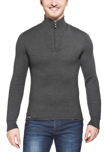 Woolpower 200 Turtleneck med glidel?s Gr? L 2023 Thermoundert?y overdeler