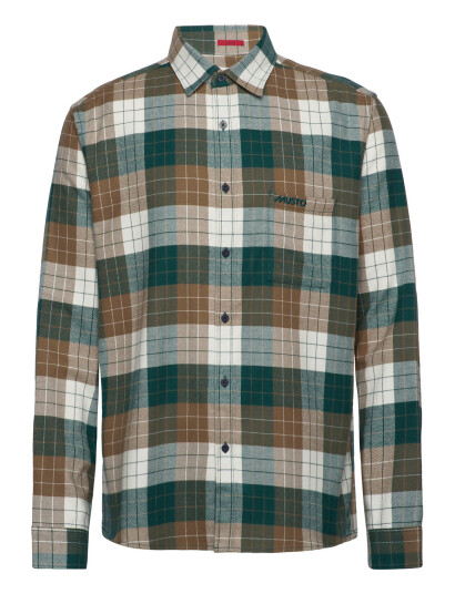 Musto M Marina Plaid Ls Shirt Green Musto 727 DARK CARAME S,M,L,XL,XXL