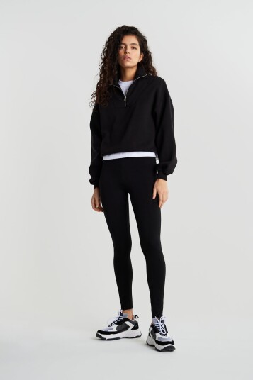 Gina Tricot - Basic long leggings - Tights - Black - S - Female  Female Black