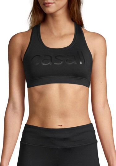 Casall Iconic Wool Sports Bra Black Logo S/AB