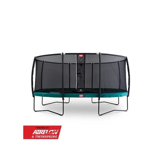 BERG Toys Berg Trampoline Grand Champion 350 Grønn Med Sikkerhetsnett Deluxe 350x250 cm oval Grønn