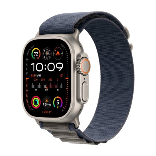 Apple Watch Ultra 2 49mm GPS+CEL Titanium L (Blå/Alpine Loop)