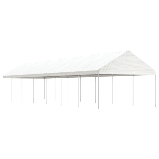 vidaXL Paviljong med tak hvit 15,61x4,08x3,22 m polyetylen