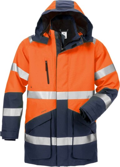 Fristads Vinterparkas Gore-Tex 4989 Gxb, Klass 3 Varsel Orange/marinblå 2xl