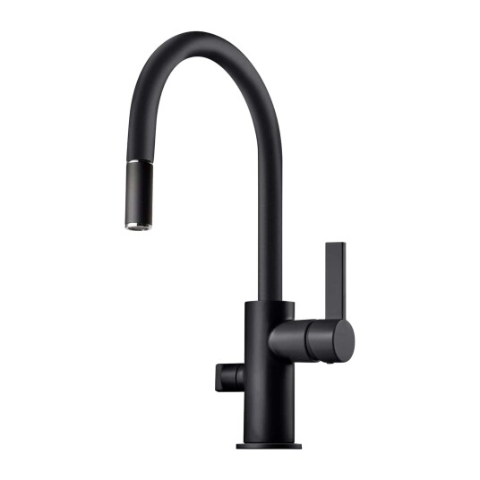 Tapwell Arm385 med Uttrekkbar tut og Avstengning Svart Matt (TA-9426340)