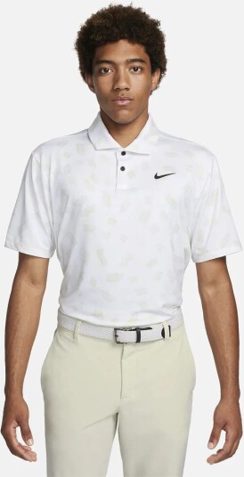 Nike Tour Micro Prt Dri-Fit Pique Herre Hvit/grønn S