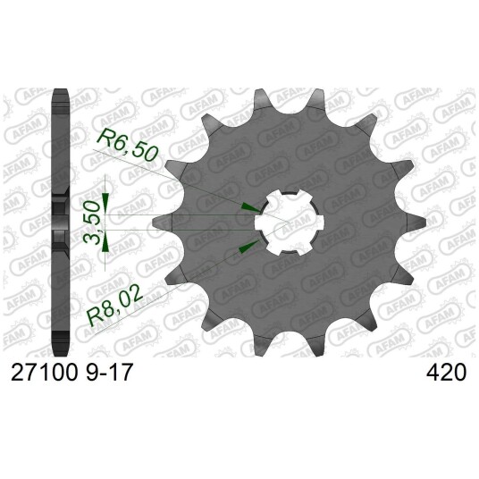 AFAM Framdrev - Kawa/Suz/Yamaha, 14T KFX/DR/GT/JR/LT/RG/RM/RV/TSS/ZR/DT/FS/RD