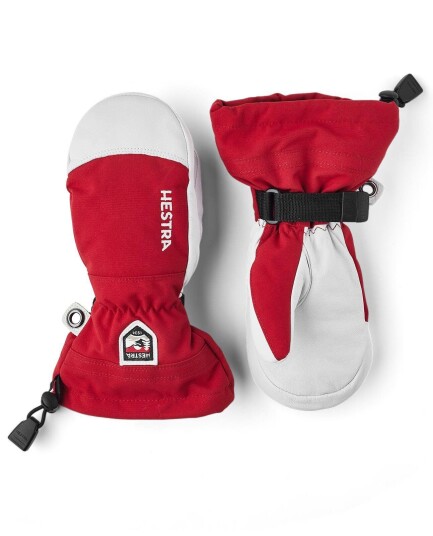 Hestra Army Leather Heli Ski jr - mitt red