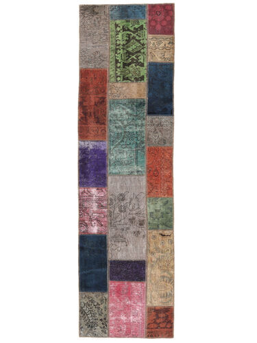 Håndknyttet. Opphav: Persia / Iran 74X256 Patchwork - Persien/Iran Teppe Ekte Moderne Håndknyttet Teppeløpere Brun/Svart (Ull, Persia/Iran)