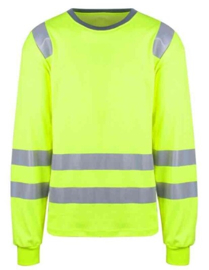 YOU Ystad T-skjorte, lang,, HiVis kl.2 Mann, Str. 4XL, Gul