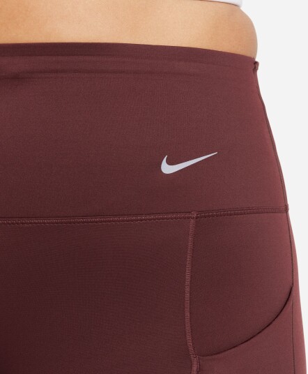 Nike Dri-Fit Go High Waist Tights Dame Burgundy Crush/Black XS