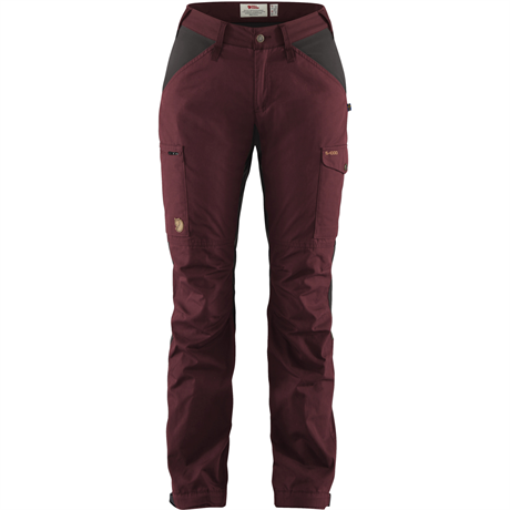 Fjellreven Kaipak Trousers Curved, Dame Dark Garnet/Dark Grey (#4A1F26, #3E3838) Dame 34