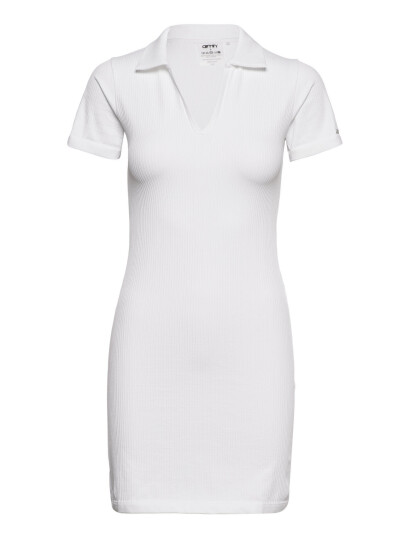 AIM'N Ribbed Seamless Polo Dress White AIM'N WHITE M