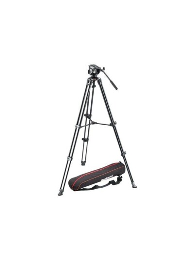 Manfrotto Tripod with fluid video head Lightweight with Side Lock