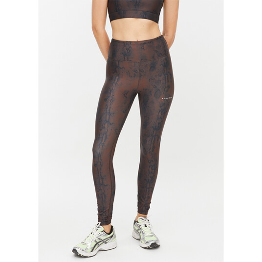 Printed High Waist Tights, Brown snøke Brun X-small