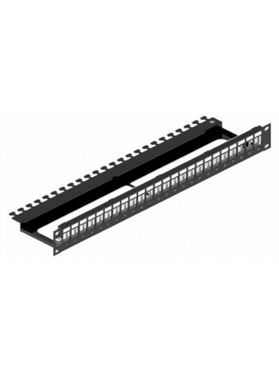 Leviton Patch panel for 24xrj45 tool-free jacks 1u black