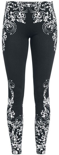 Black Premium by EMP Leggings - Black leggings with detailed print - S til 5XL - Damer - svart