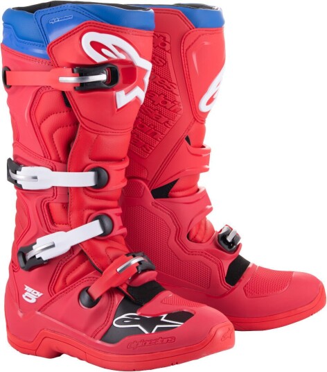 Alpinestars Tech 5 Motocross støvler 40 41 Hvit Rød Blå