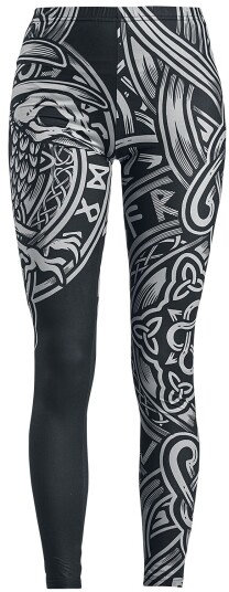 Black Premium by EMP Leggings - Black Leggings with Celtic-Style Print - S til 5XL - Damer - svart