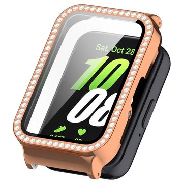 Samsung Galaxy Fit3 Rhinestone Dekorative Deksel med Skjermbeskytter Roségull