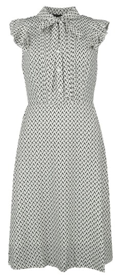 Voodoo Vixen - Rockabilly Middellang kjole - Crepe Flare Dress - XS til 4XL - Damer - hvit-svart