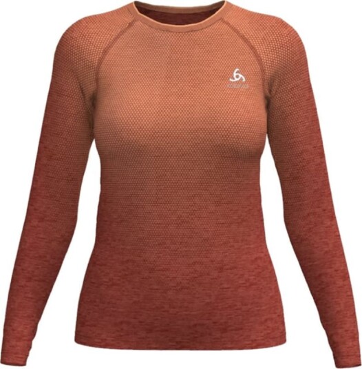 Odlo Women's T-shirt Crew Neck L/S Essential Seamless M  Cinnabar Melange