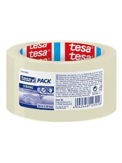 tesa pack Strong Packaging Tape 66m x 50mm Transparent