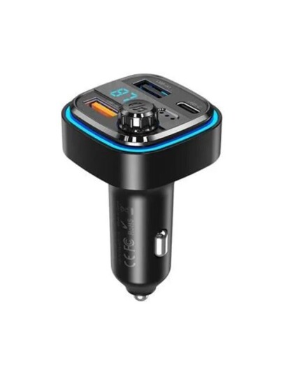 XO Car charger / FM transmitter BCC08 USB x2 USB-C MP3 Bluetooth 5.0 (black)