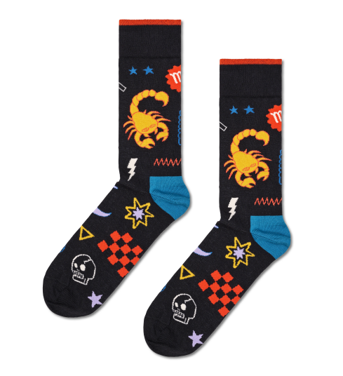 Zodiac Signs: Black Scorpio Crew Sock