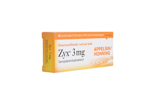 Zyx Sugetabletter 3mg appelsin/honning, 20 tabletter