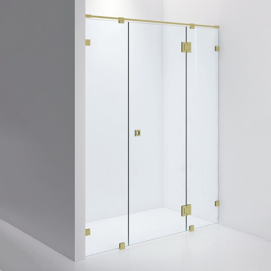 INR Iconic Nordic Rooms Dusjnisje ARC 7 Måltilpasset Brushed Brass / Klart Glass