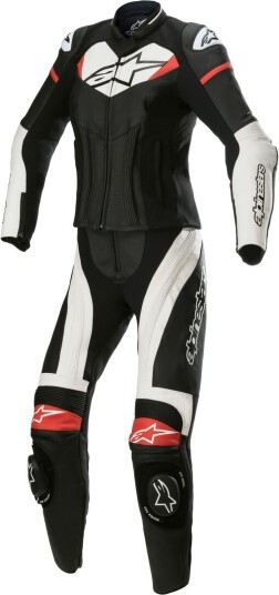 Alpinestars Stella GP Plus Ladies To Piece Motorsykkel Leather Suit 50 Svart Hvit Rød