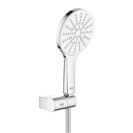 Grohe Rainshower SmartActive 130 Med holder/slange, Månehvit/Krom