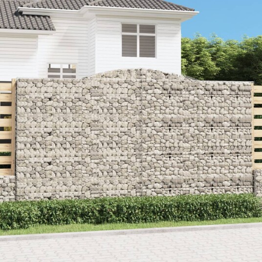  Gabionkurver buede 9 stk 400x50x220/240 cm galvanisert jern