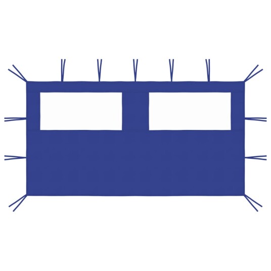 vidaXL Sidevegg til paviljong med vinduer 4x2 m blå