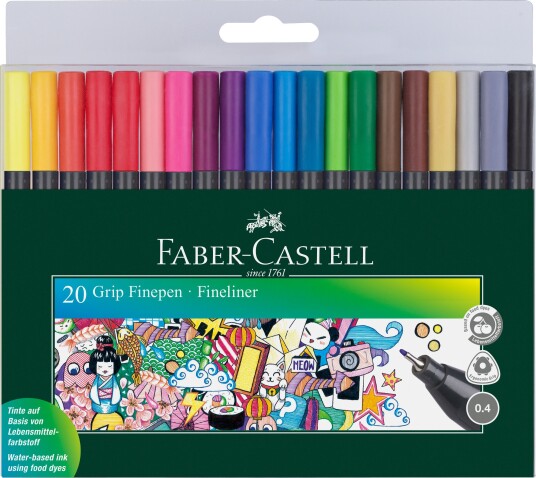 Faber-Castell - Grip Finepens, 20 stk