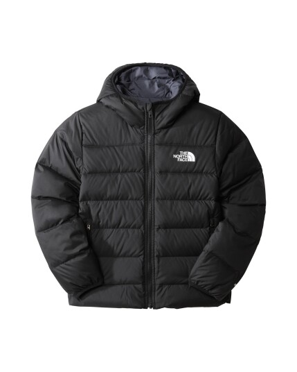 The North Face Printed Revers North Down Hooded Jacket Girl TNF Black (Storlek XS)