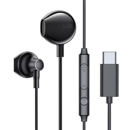 Joyroom In -Ear Headset med USB-C-kontakt mikrofon & fjernkontroll Sort