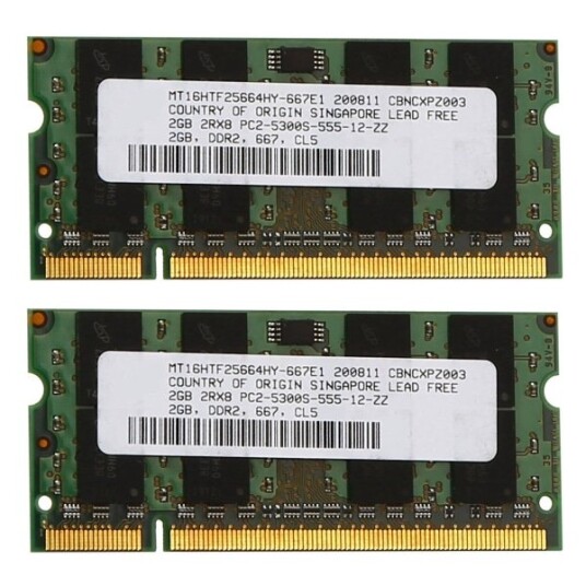 2x 2gb Ddr2 Ram-minne 667mhz Pc2 5300 Laptop Ram Memoria 1.8v 200pin Sodimm For Intel Amd