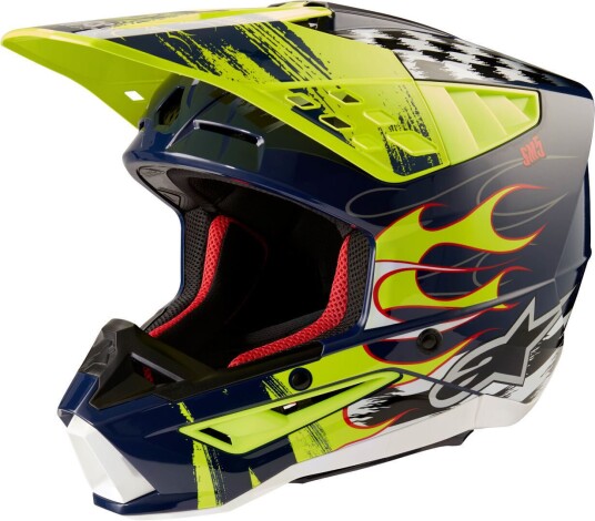 Alpinestars S-M5 Rash Motocross Hjelm XS Blå Gul