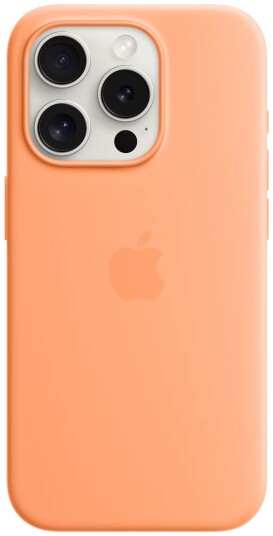 iPhone 15 Pro Silicone deksel med MagSafe (oransje)