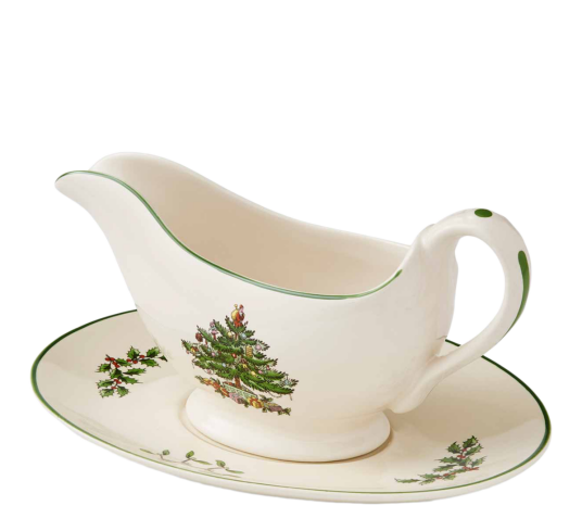 Spode Christmas Tree saus med fat