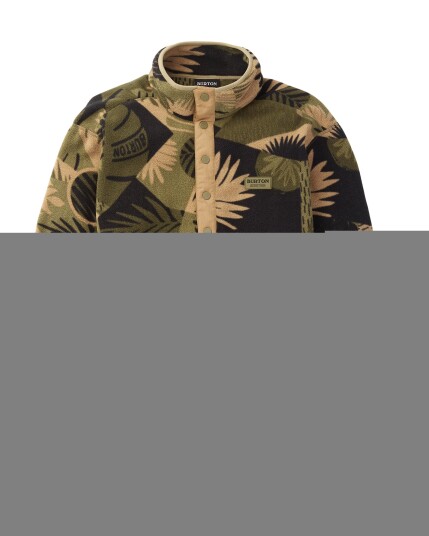 Burton Hearth Fleece Pullover M Olive Woodcut Palm (Storlek M)