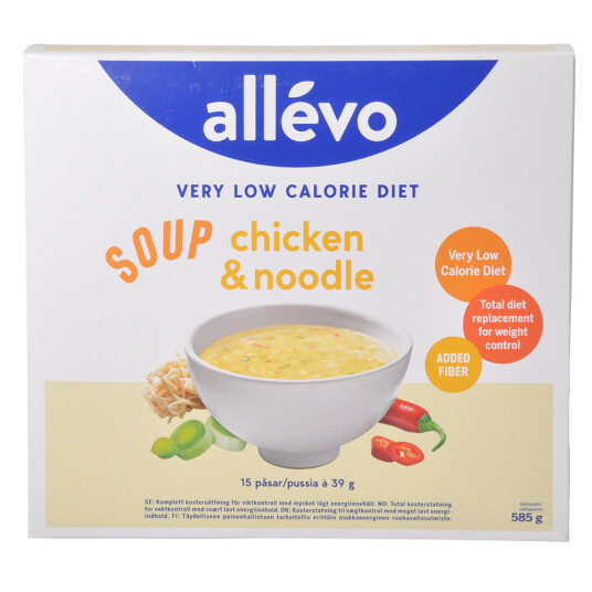 Allevo Allévo Suppe Nudler/Kylling VLCD - 15 Stk