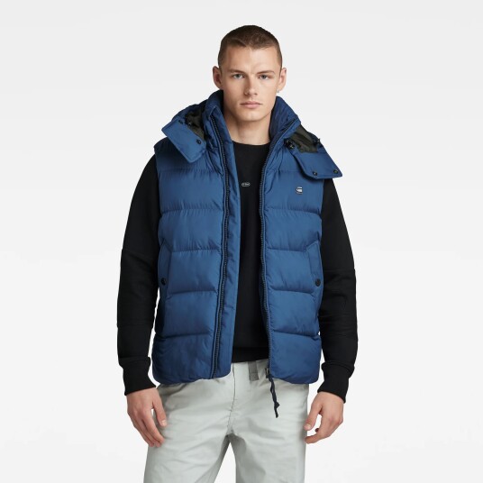 G-Star RAW G-Whistler Padded Hooded Vest - Medium blue - Men L Medium blue male