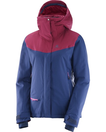 Salomon Qst Snow Jacket W Medieval Blue/Beet Red (Storlek M)