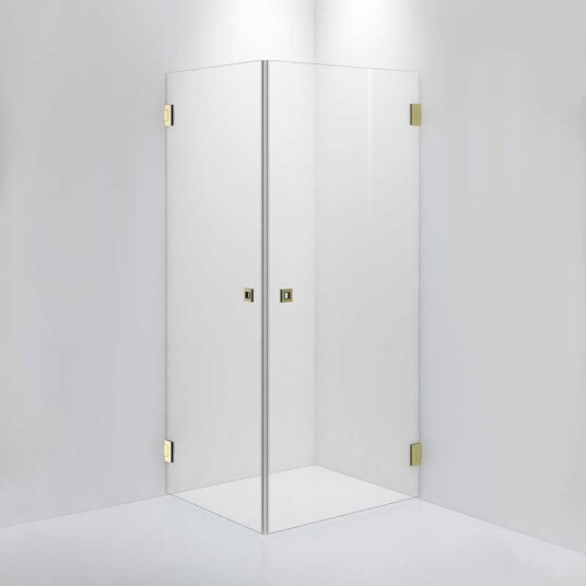 INR Iconic Nordic Rooms Dusjhjørne ARC 12 Original Brushed Brass / 80x90cm Klart Glass