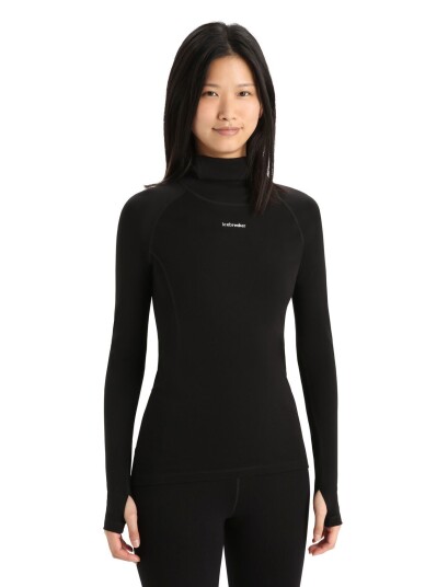 Icebreaker W Merino Ls Roll Neck Black Black female S