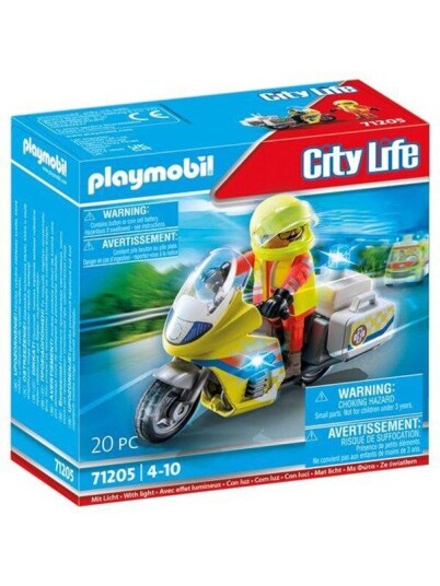 Playmobil City Life - Rescue Motorcycle with Flashing Light